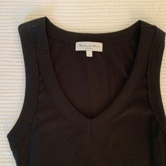Michael Stars Lori Ribbed V-Neck Dress - Picture 3 of 3